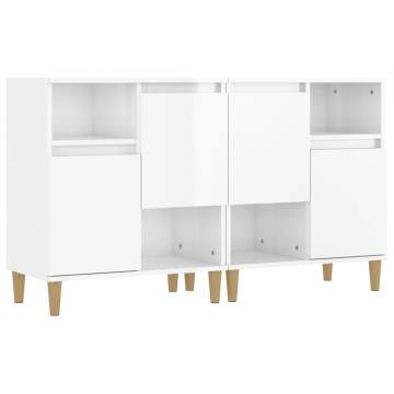 Sideboards 2 pcs High Gloss White 60x35x70 cm Engineered Wood