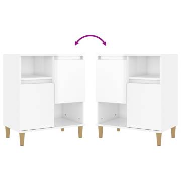 Sideboards 2 pcs High Gloss White 60x35x70 cm Engineered Wood