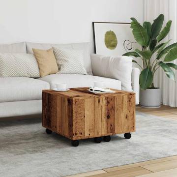  Coffee Table Old Wood 60x60x38 cm Engineered Wood