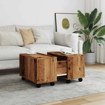  Coffee Table Old Wood 60x60x38 cm Engineered Wood