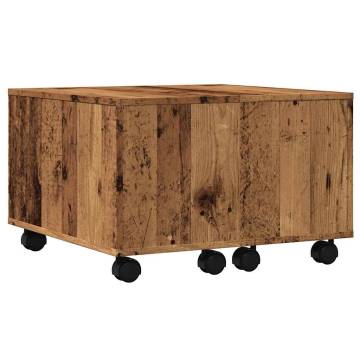  Coffee Table Old Wood 60x60x38 cm Engineered Wood