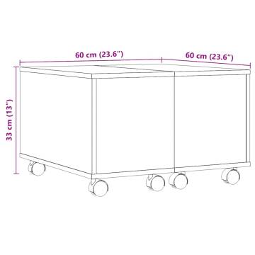  Coffee Table Old Wood 60x60x38 cm Engineered Wood