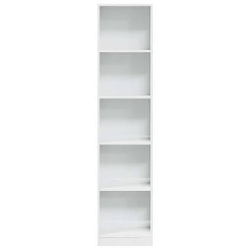  Bookcase High Gloss White 40x24x176 cm Engineered Wood