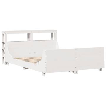  Bed Frame without Mattress White 140x190 cm Solid Wood Pine