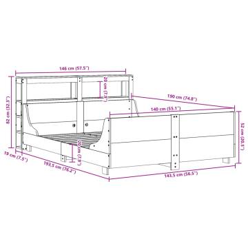  Bed Frame without Mattress White 140x190 cm Solid Wood Pine