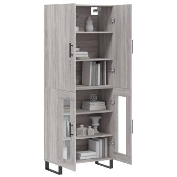 Highboard Grey Sonoma 69.5x34x180 cm Engineered Wood