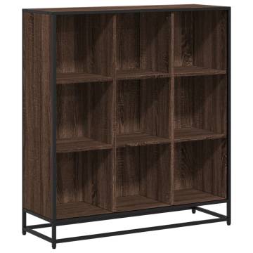  Bookcase Brown Oak 97.5x33x107.5 cm Engineered Wood and Metal