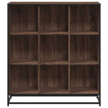  Bookcase Brown Oak 97.5x33x107.5 cm Engineered Wood and Metal