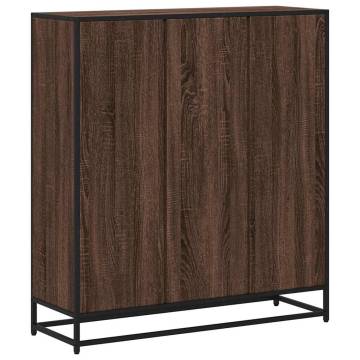  Bookcase Brown Oak 97.5x33x107.5 cm Engineered Wood and Metal