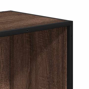  Bookcase Brown Oak 97.5x33x107.5 cm Engineered Wood and Metal