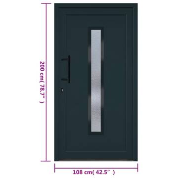 Front Door Anthracite 108x200 cm PVC