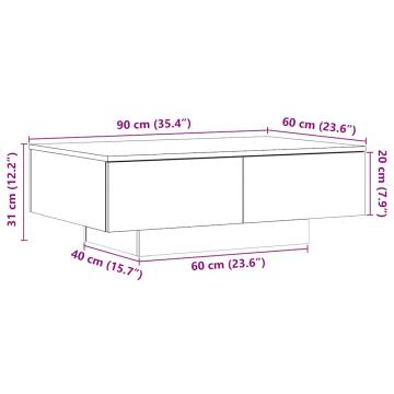  Coffee Table Artisan Oak 90x60x31 cm Engineered Wood