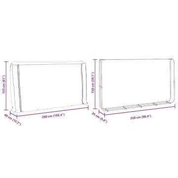  Firewood Rack with Rain Cover 250x25x150 cm Galvanised steel