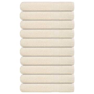  Towels 10 pcs Cream 100x200 cm 360 gsm 100% Cotton