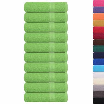  Shower Towels 10 pcs Apple Green 70x140 cm 360 gsm 100% Cotton