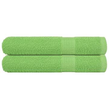  Towels 2 pcs Apple Green 100x200 cm 360 gsm 100% Cotton