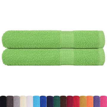  Towels 2 pcs Apple Green 100x200 cm 360 gsm 100% Cotton