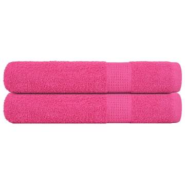  Sauna Towels 2 pcs Pink 80x200 cm 360 gsm 100% Cotton