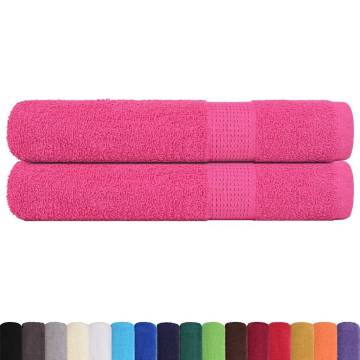  Sauna Towels 2 pcs Pink 80x200 cm 360 gsm 100% Cotton