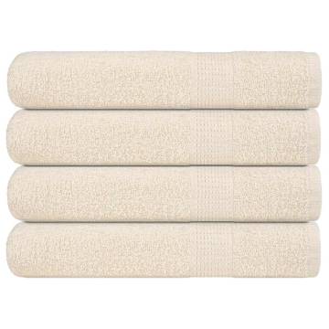  Sauna Towels 4 pcs Cream 80x200 cm 360 gsm 100% Cotton