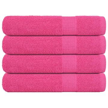  Sauna Towels 4 pcs Pink 80x200 cm 360 gsm 100% Cotton