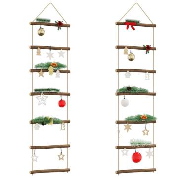  Wall Decorations Ladder-Shaped 2 pcs 30x100 cm Natural Branch