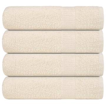  Shower Towels 4 pcs Cream 70x140 cm 360 gsm 100% Cotton