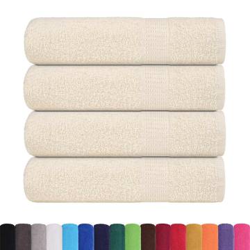  Shower Towels 4 pcs Cream 70x140 cm 360 gsm 100% Cotton