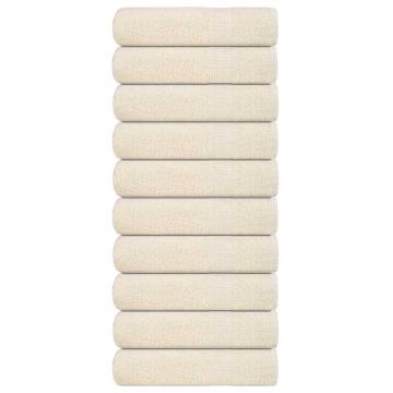  Hand Towels 10 pcs Cream 50x100 cm 360 gsm 100% Cotton