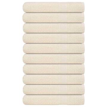  Sauna Towels 10 pcs Cream 80x200 cm 360 gsm 100% Cotton