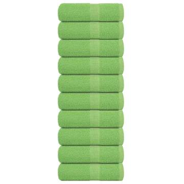  Guest Towels 10 pcs Apple Green 30x50 cm 360 gsm 100% Cotton