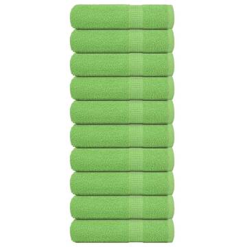  Bath Towels 10 pcs Apple Green 100x150 cm 360 gsm 100% Cotton