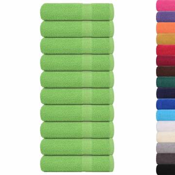  Bath Towels 10 pcs Apple Green 100x150 cm 360 gsm 100% Cotton