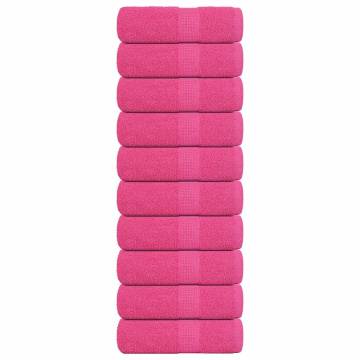  Guest Towels 10 pcs Pink 30x50 cm 360 gsm 100% Cotton