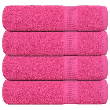  Hand Towels 4 pcs Pink 50x100 cm 360 gsm 100% Cotton