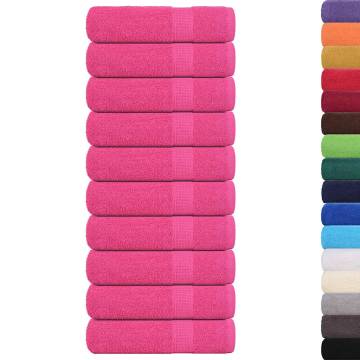  Shower Towels 10 pcs Pink 70x140 cm 360 gsm 100% Cotton