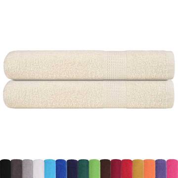  Sauna Towels 2 pcs Cream 80x200 cm 360 gsm 100% Cotton