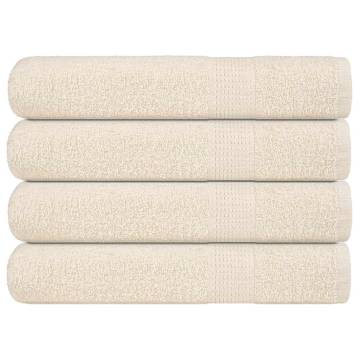  Towels 4 pcs Cream 100x200 cm 360 gsm 100% Cotton