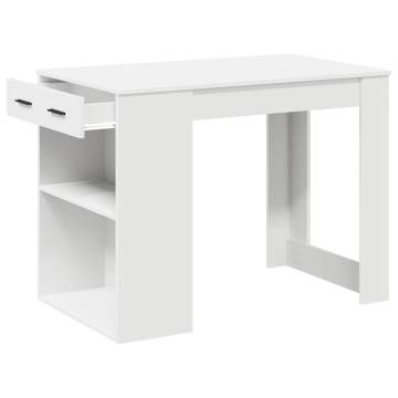  Desk with Drawer and Shelf White 102x62x77.5 cm Engineered Wood