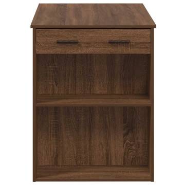  Desk with Drawer and Shelf Brown Oak 102x62x77.5 cm Engineered Wood