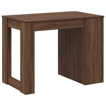  Desk with Drawer and Shelf Brown Oak 102x62x77.5 cm Engineered Wood