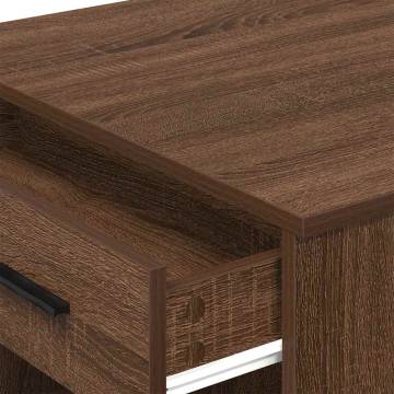  Desk with Drawer and Shelf Brown Oak 102x62x77.5 cm Engineered Wood