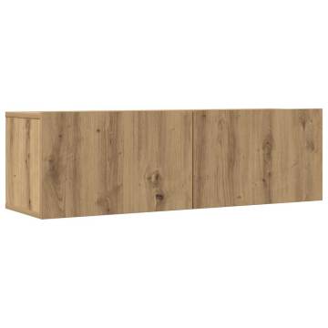  3 Piece TV Cabinet Set Wall-mounted Artisan Oak Engineered Wood