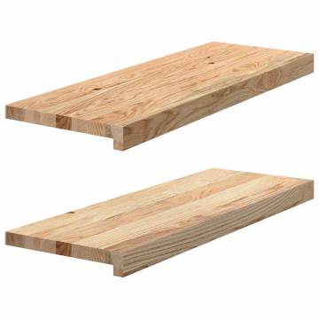  Window Sills 2 pcs Untreated 70x30x2 cm Solid Wood Oak