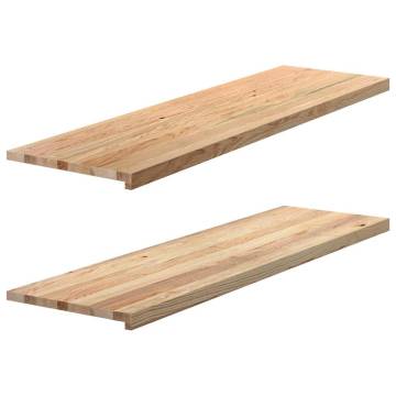  Window Sills 2 pcs Untreated 140x40x2 cm Solid Wood Oak