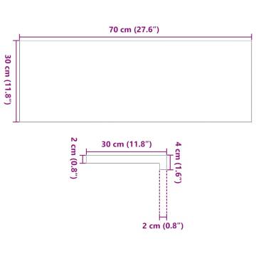  Window Sills 2 pcs Light Brown 70x30x2 cm Solid Wood Oak