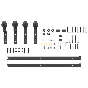  Sliding Door Hardware Kit 183 cm Steel Black