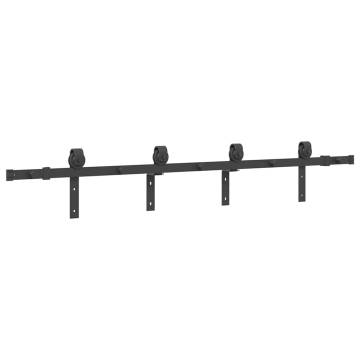  Sliding Door Hardware Kit 183 cm Steel Black