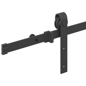  Sliding Door Hardware Kit 183 cm Steel Black