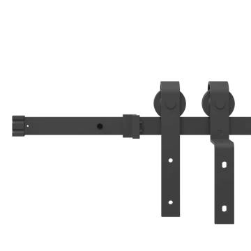  Sliding Door Hardware Kit 183 cm Steel Black